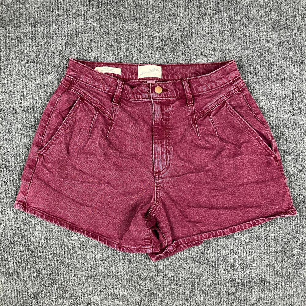 Universal Thread Shorts Womens Size 8/29 Burgundy High Rise Midi Casual Denim